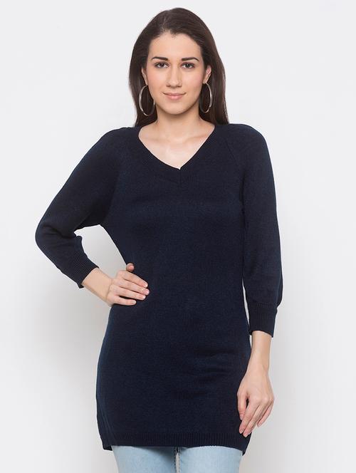 v-neck solid pullover - 16979000 - Very Small Image - 1