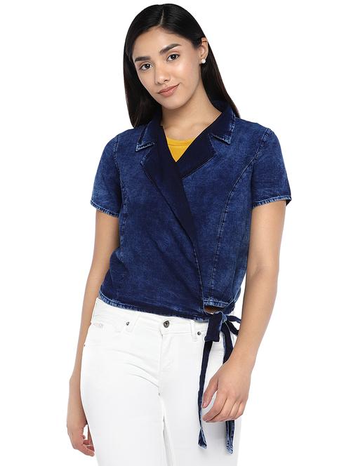 tie front wrap top - 16979059 - Very Small Image - 1
