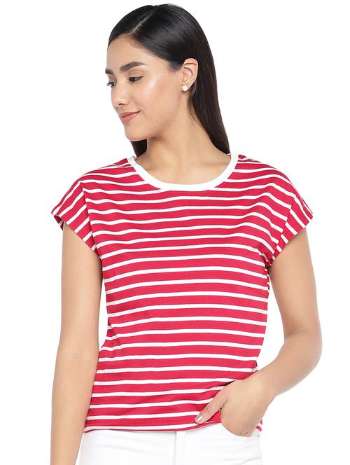 round neck striped top - 16979065 - Very Small Image - 1