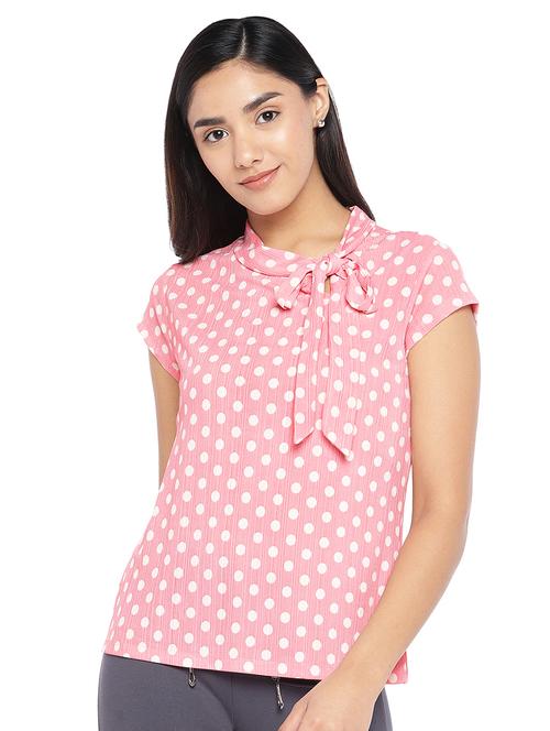 tie up neck polka dot top - 16979073 - Very Small Image - 1