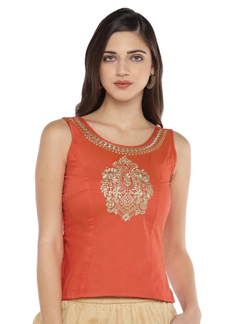orange embroidered top - 16979111 - Very Small Image - 1