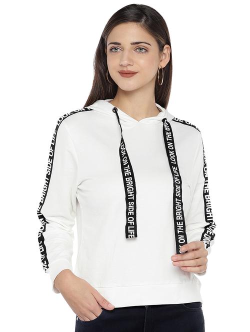 contrast tape front pockets hoodie - 16979240 - Very Small Image - 1
