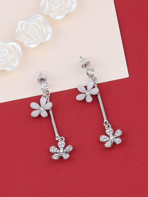 silver metal drop earring - 16979439 - Very Small Image - 1