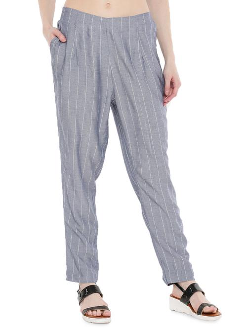 grey rayon tapered pant - 16980342 - Very Small Image - 1