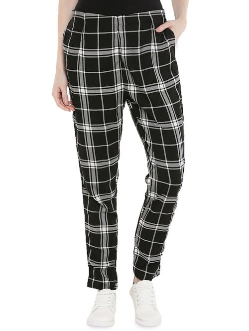 high rise checkered trouser - 16980345 - Very Small Image - 1