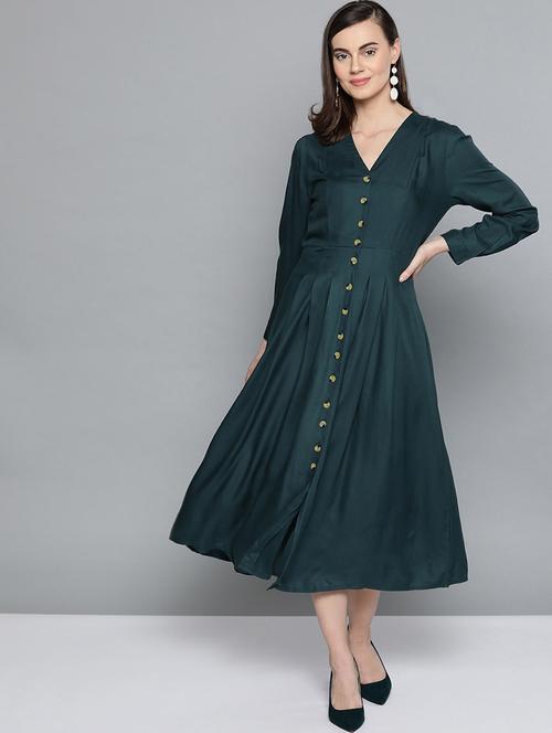 button up flared dress - 16981264 - Very Small Image - 1