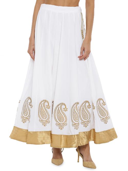 white flared skirt - 16981304 - Very Small Image - 1