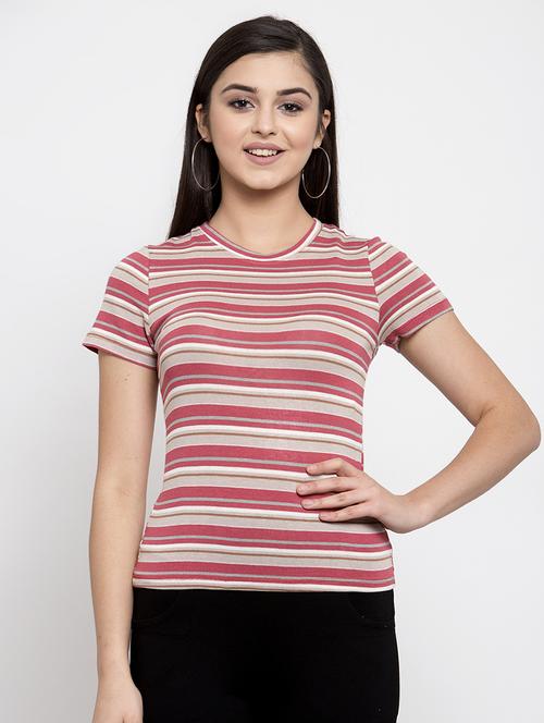 round neck striped tee - 16981651 - Very Small Image - 1