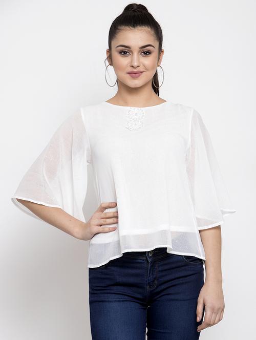 embellish detail bell sleeves top - 16981668 - Very Small Image - 1