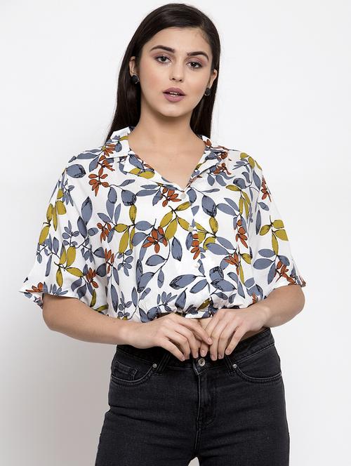 lapel neck floral shirt - 16981695 - Very Small Image - 1