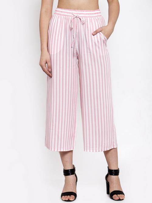 tie front striped palazzo - 16981992 - Very Small Image - 1