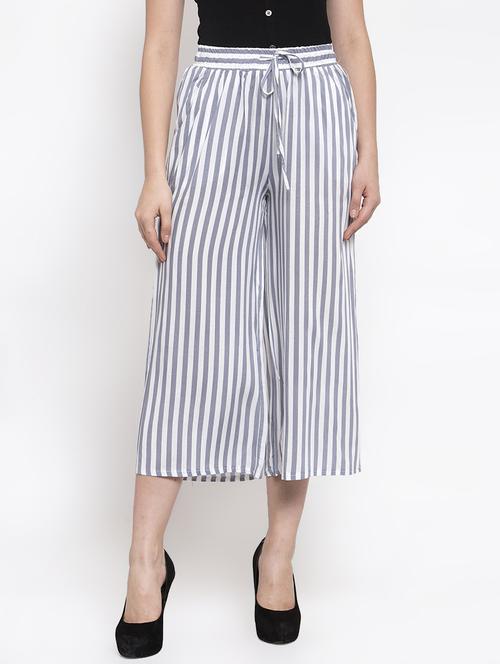 tie front striped palazzo - 16981993 - Very Small Image - 1
