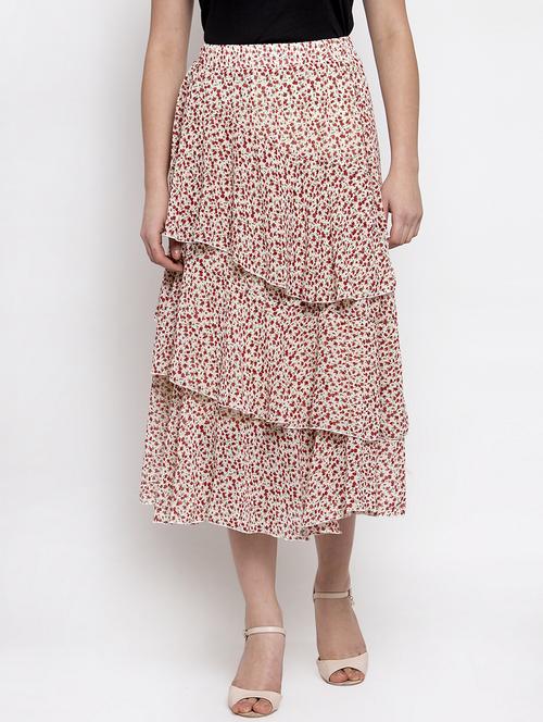 high rise layered floral skirt - 16982010 - Very Small Image - 1