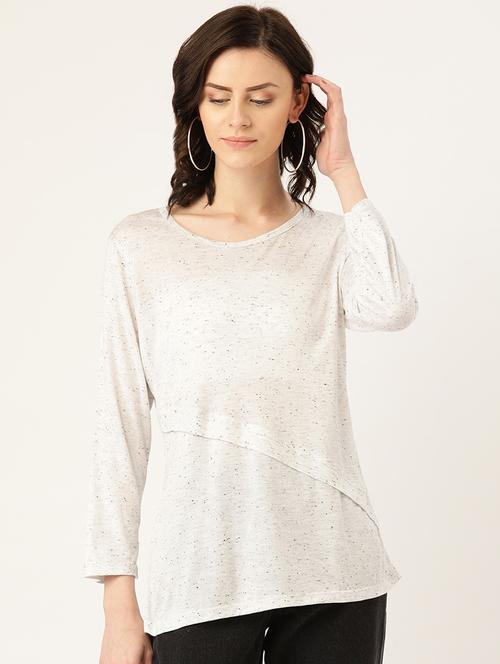 round neck melange tee - 16982142 - Very Small Image - 1