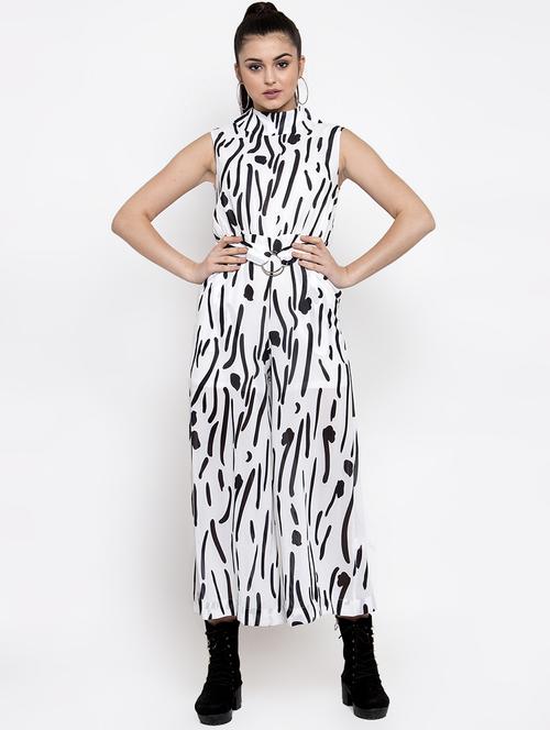 mock neck printed jumpsuit - 16982182 - Very Small Image - 1
