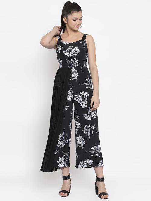 layer detail floral full leg jumpsuit - 16982183 - Very Small Image - 1