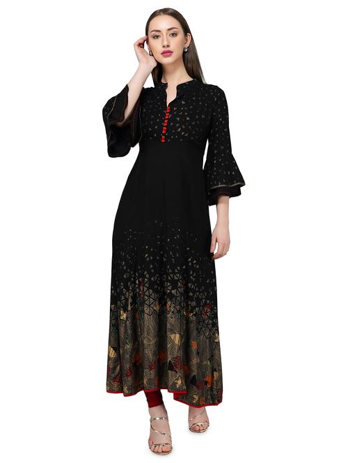 abstract print flared kurta - 16983837 - Very Small Image - 1