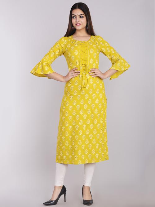 bell sleeves straight kurta - 16983846 - Very Small Image - 1