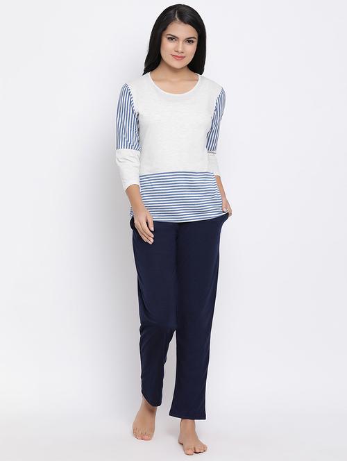 striped tee with pajama set - 16985413 - Very Small Image - 1