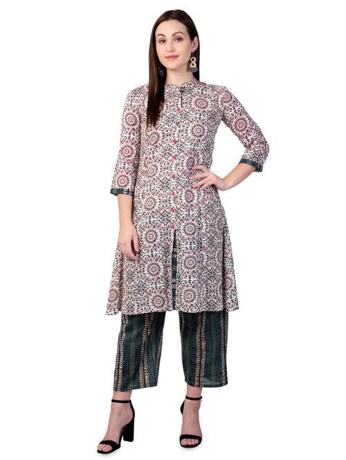 floral straight kurta - 16986643 - Very Small Image - 1