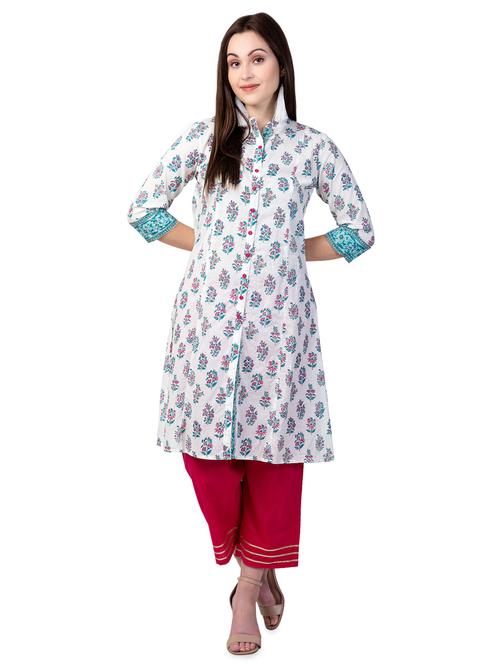 floral a-line kurta - 16986645 - Very Small Image - 1