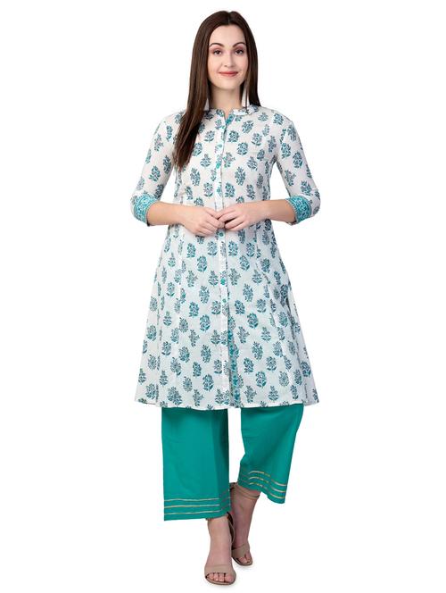 floral kurta palazzo set - 16986667 - Very Small Image - 1
