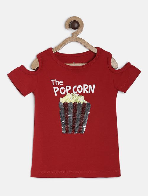 red cotton regular tops & tee - 16986740 - Very Small Image - 1