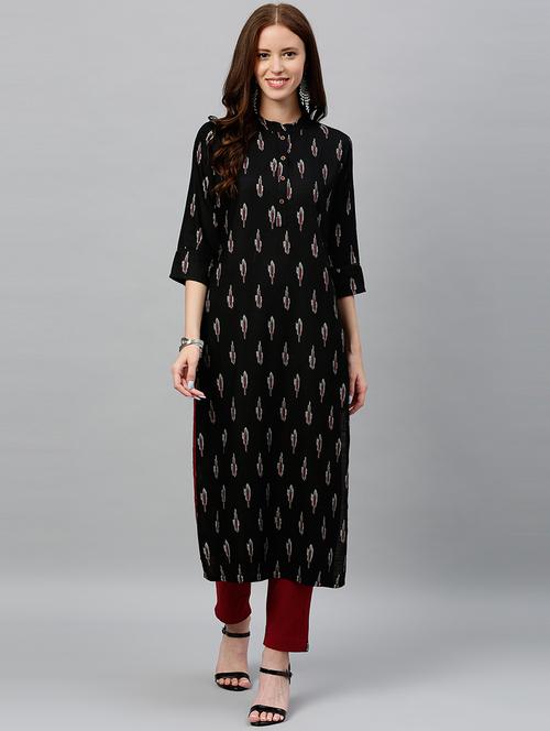 ikat print straight kurta - 16987189 - Very Small Image - 1