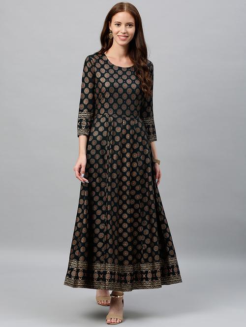 foil print anarkali ethnic dress - 16987253 - Very Small Image - 1