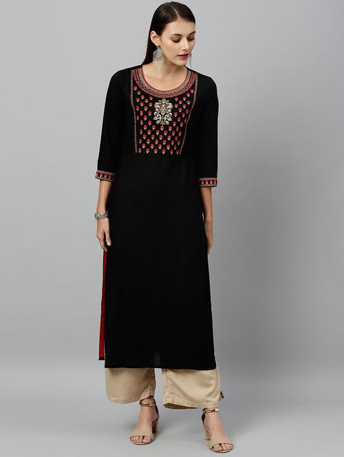 women's straight kurta - 16987260 - Very Small Image - 1