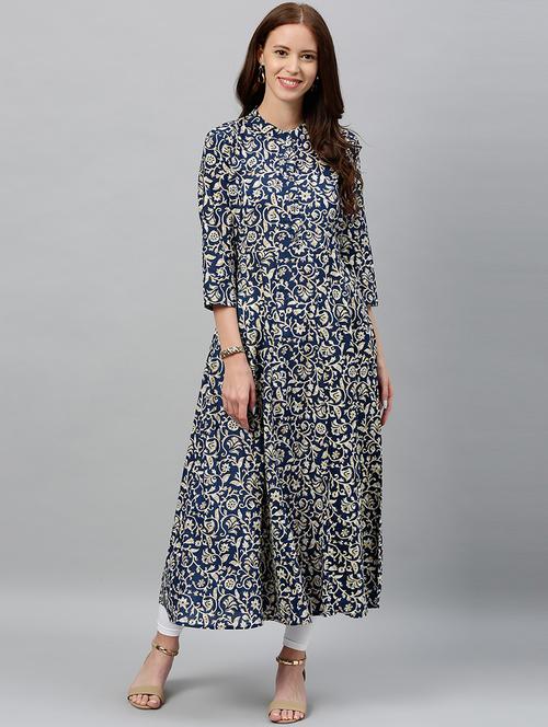 kalamkari anarkali ethnic dress - 16987261 - Very Small Image - 1