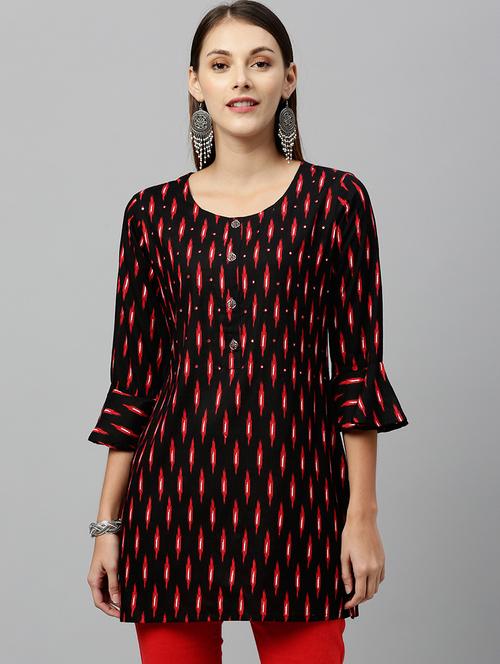 ikat print straight kurti - 16987270 - Very Small Image - 1