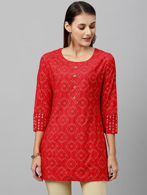 foil printed straight kurti - 16987278 - Very Small Image - 1