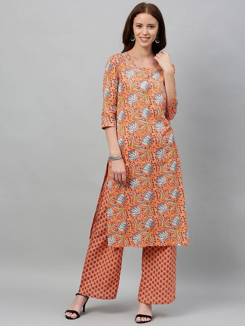 printed kurta palazzo set - 16987288 - Very Small Image - 1