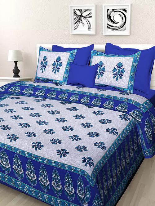 rajasthani jaipuri cotton double bed bedsheet with 2 pillow cover - 16987498 - Very Small Image - 1