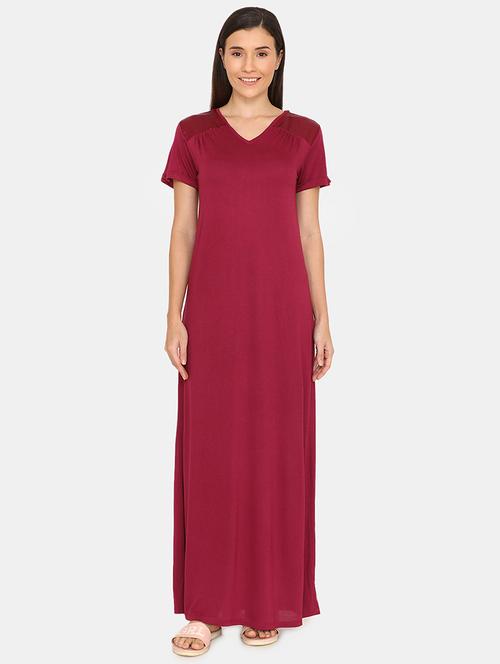 v neck maxi nighty - 16987756 - Very Small Image - 1