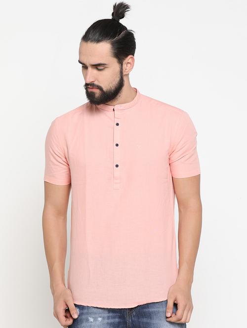 pink solid short kurta - 16987953 - Very Small Image - 1