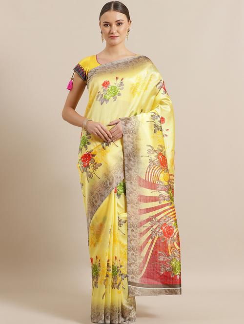 floral bhagalpuri saree with blouse - 16988418 - Very Small Image - 1