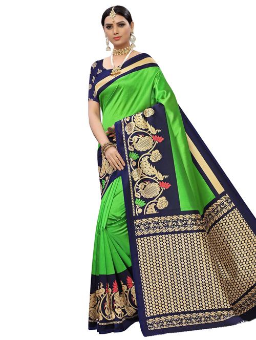 solid bordered saree with blouse - 16989496 - Very Small Image - 1