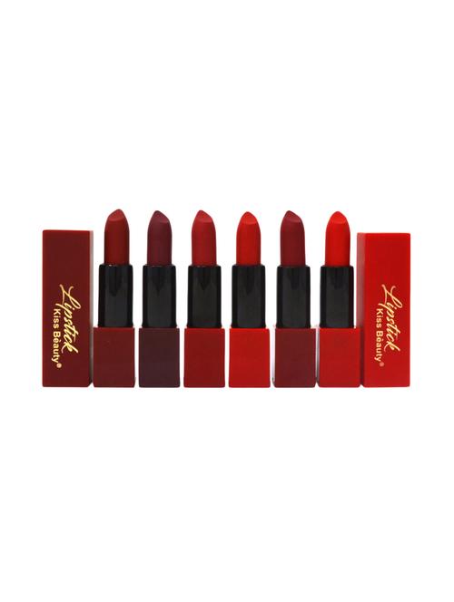 kiss beauty matte lipstick 35721, multicolor, 3.5g each pack of 6 - 16989550 - Very Small Image - 1