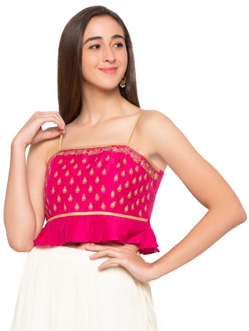 cami neck fusion crop top - 16989879 - Very Small Image - 1