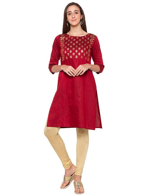foil print straight kurta - 16989968 - Very Small Image - 1