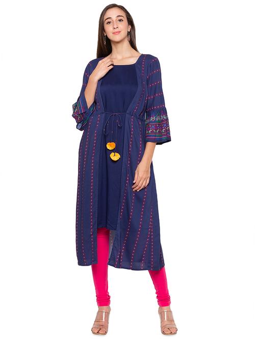 printed layered kurta - 16989974 - Very Small Image - 1