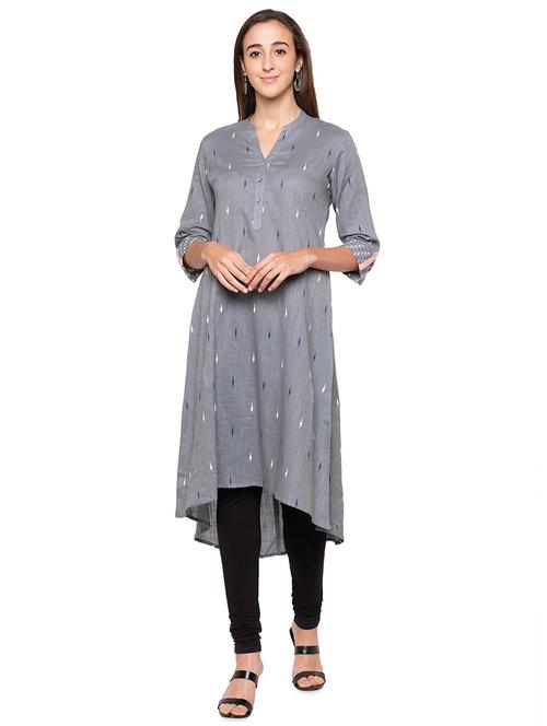 ikat print high-low kurta - 16989981 - Very Small Image - 1