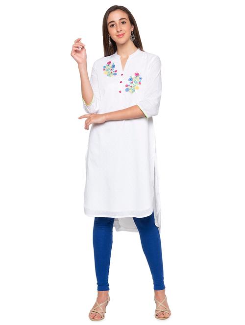 embroidered high-low kurta - 16989988 - Very Small Image - 1
