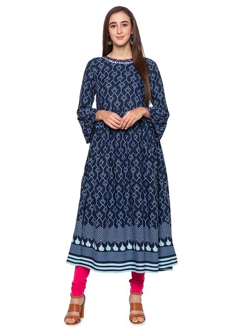 printed flared kurta - 16989990 - Very Small Image - 1