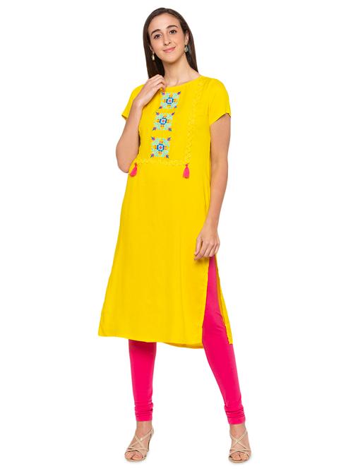 embroidered straight kurta - 16990008 - Very Small Image - 1