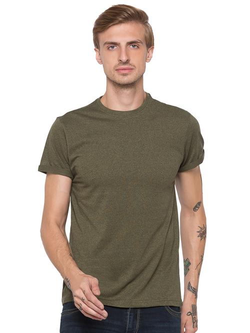 olive green solid t-shirt - 16990058 - Very Small Image - 1