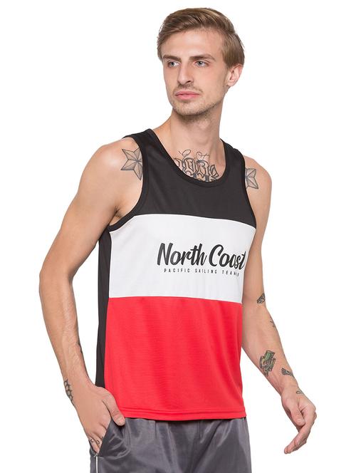 multi color block chest print vest - 16990084 - Very Small Image - 1