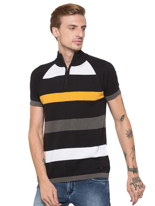black striped raglan t-shirt - 16990101 - Very Small Image - 1